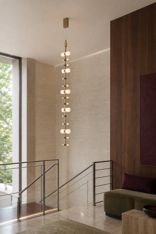 Royal Brushed Copper Vertical LED Pendant Light