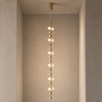 Royal Brushed Copper Vertical LED Pendant Light