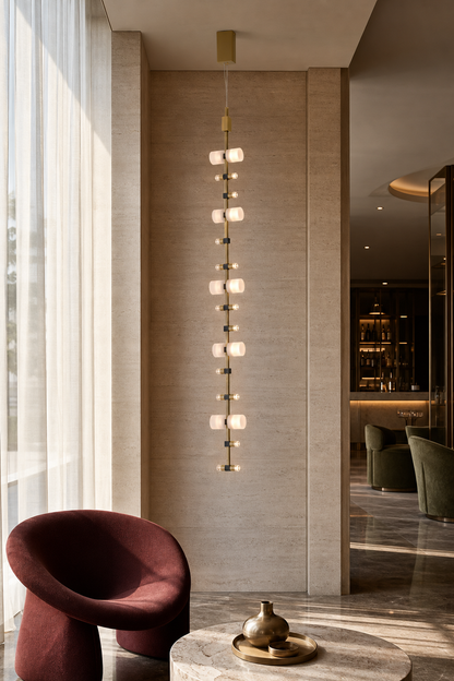 Royal Brushed Copper Vertical LED Pendant Light