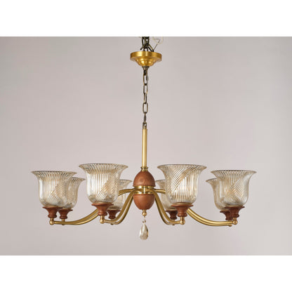 Real product photograph of the Elowen six-light chandelier