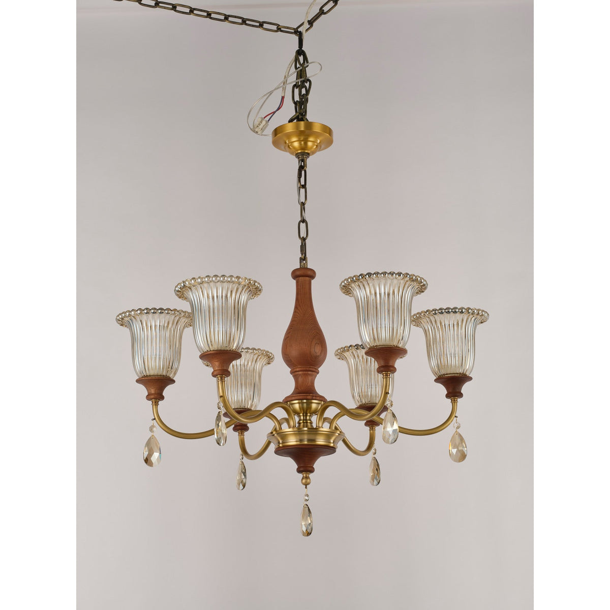 
Real product photograph of the Rosalind eight-light chandelier