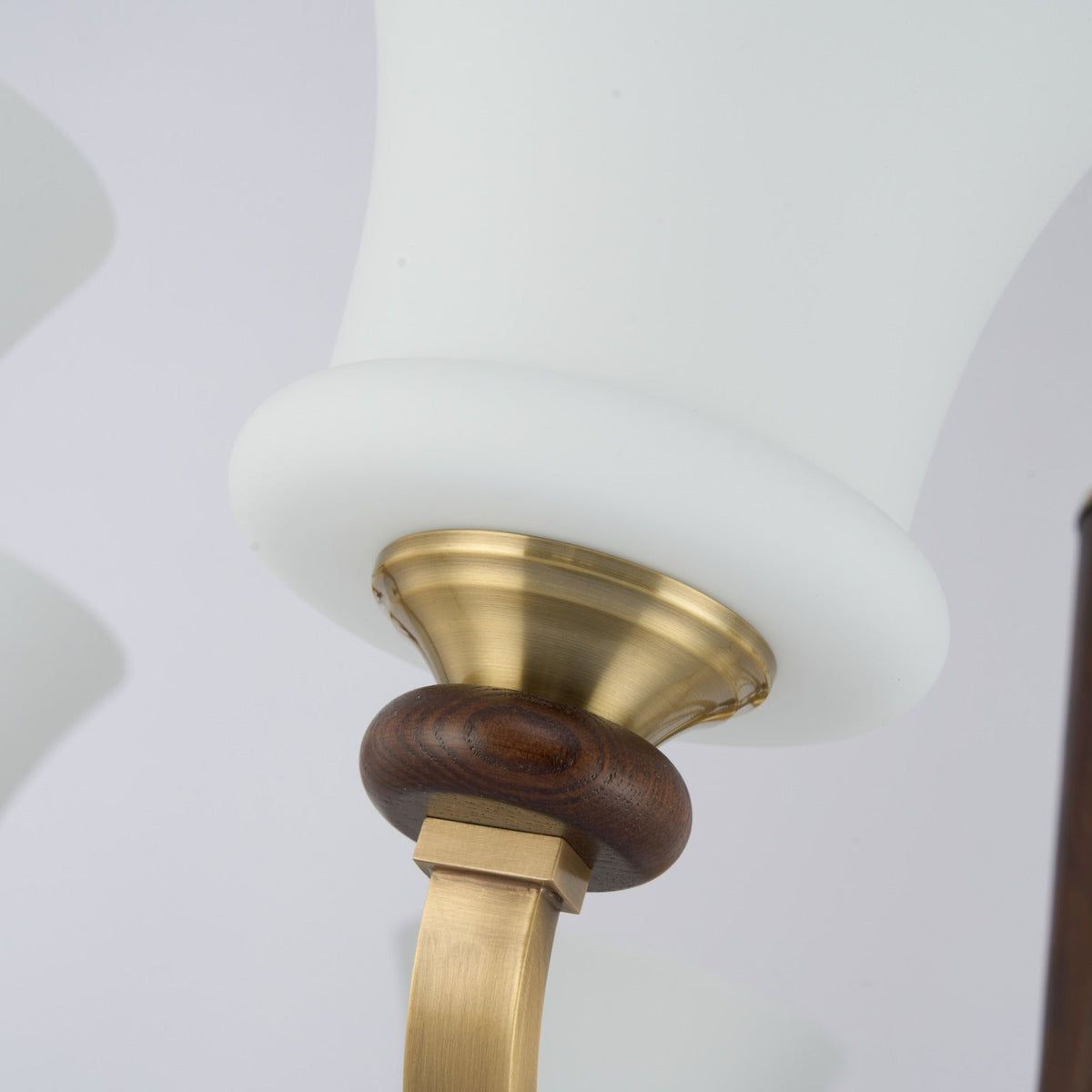 
Caldrienne Opal Glass and Ash Wood Chandelier