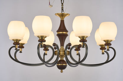 Real product photograph of the Briarwood six-light chandelier